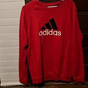 Red Adidas crew neck